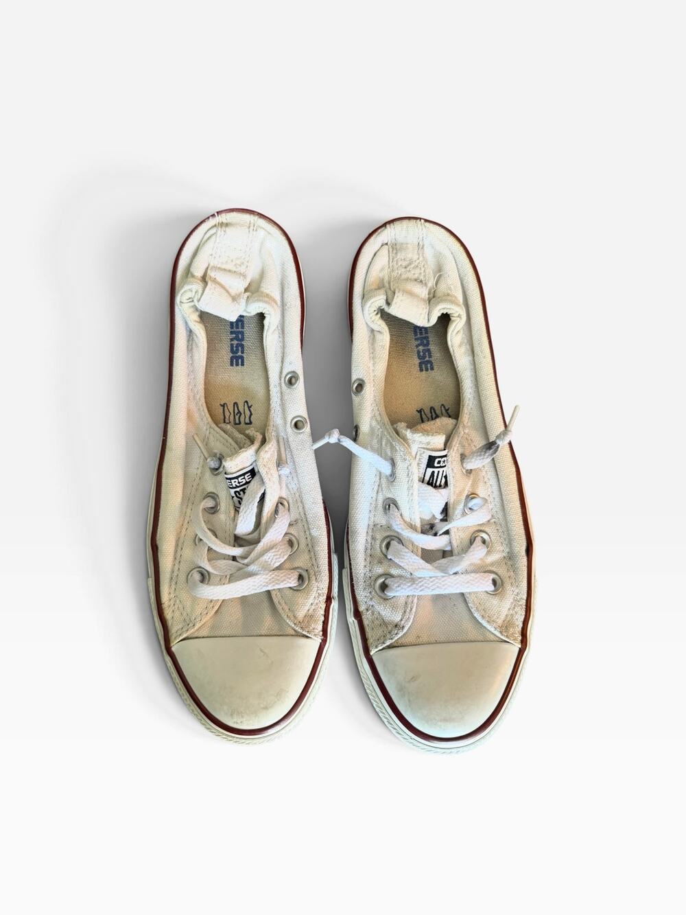 Converse All Star Pull On White Canvas Shoes Womens Size 9
